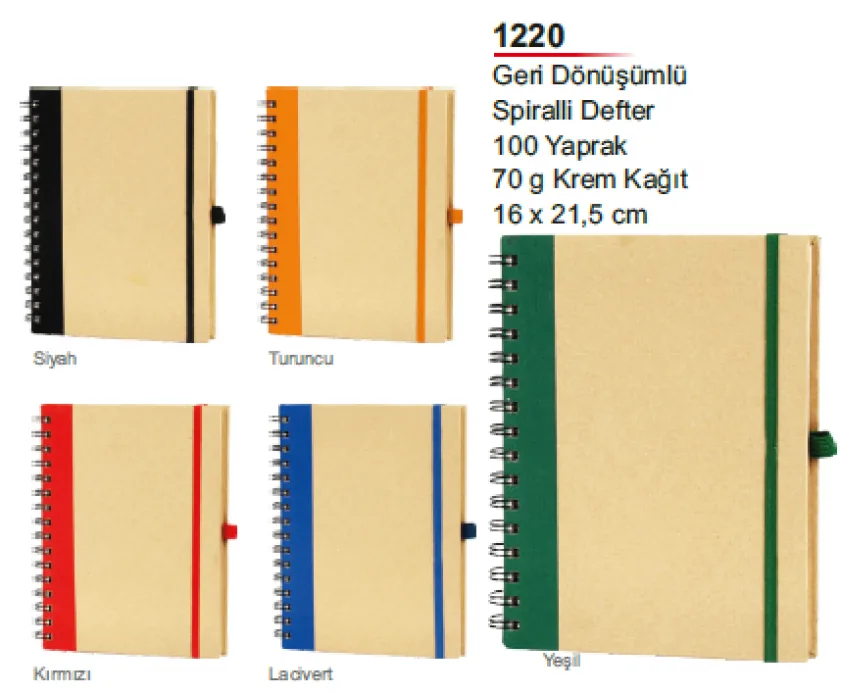 Geri Dönüşümlü Spiralli Defter