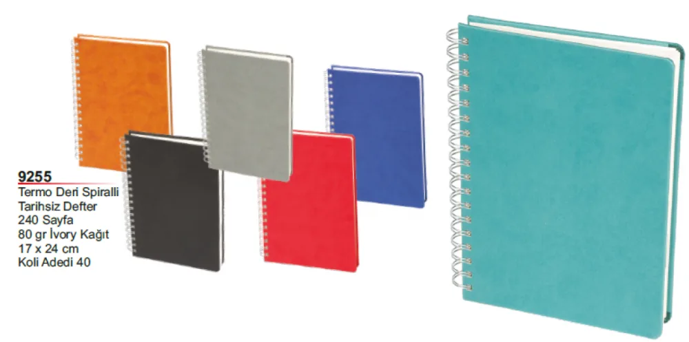 Termo Deri Spiralli Tarihsiz Defter